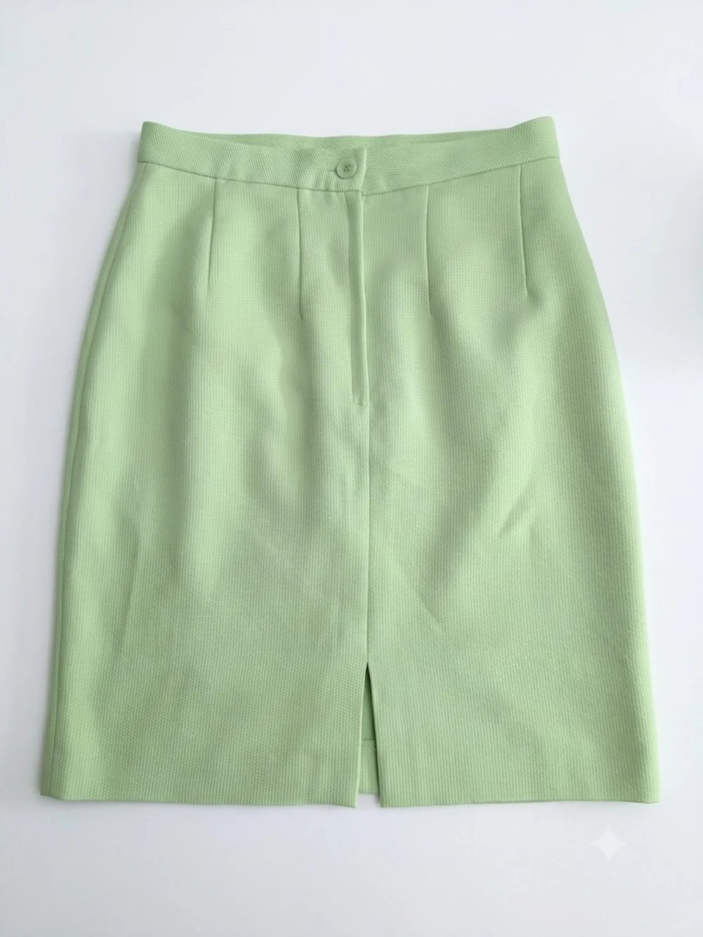 Women's Lime Green Mini Skirt - Clean A-Line Style - Picture 3 of 7